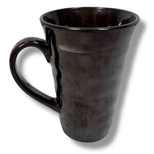 Joseph Abboud Cafe Au Lait Tall Latte Mug 5.5" Brown Round Glossy Stoneware